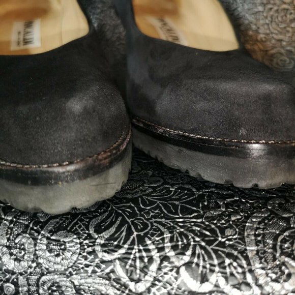 Vintage Authentic PANCALDI Platform Pumps. Black Suede from Late 80s Italy - Picture 5 of 12